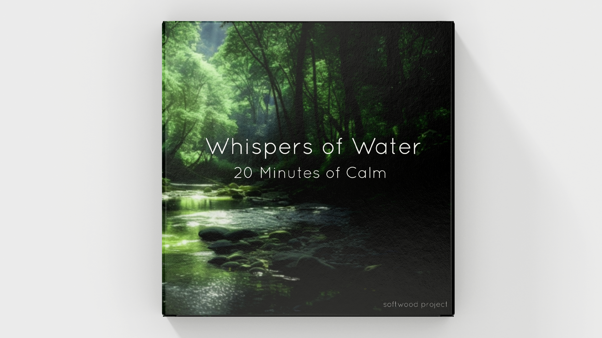 Gentle flowing water in a peaceful natural environment representing a 20-minute calming soundscape for relaxation, focus, and mental clarity