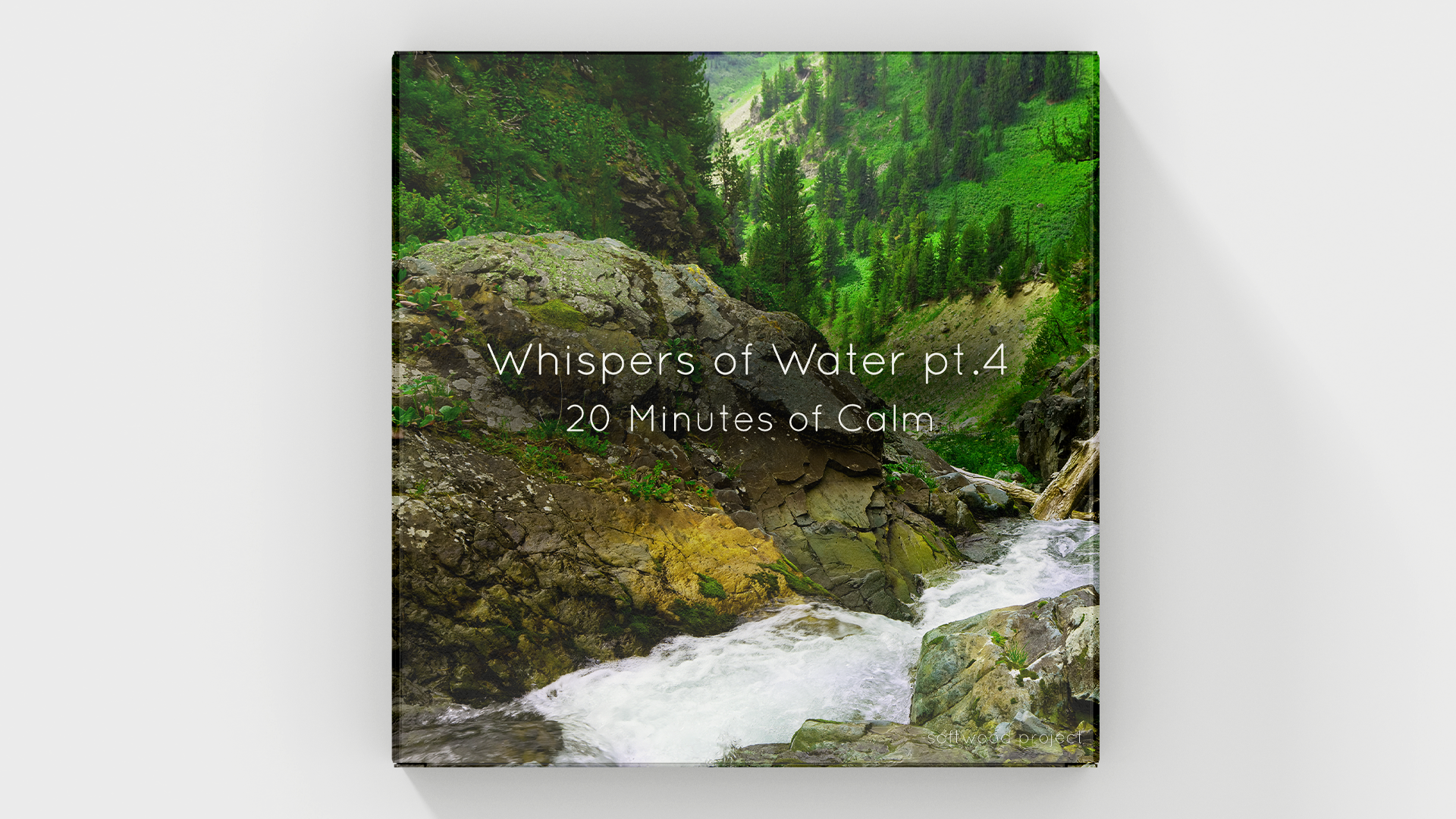 Gentle flowing natural water in a peaceful environment representing a 20-minute calming soundscape for relaxation, focus, and mental clarity