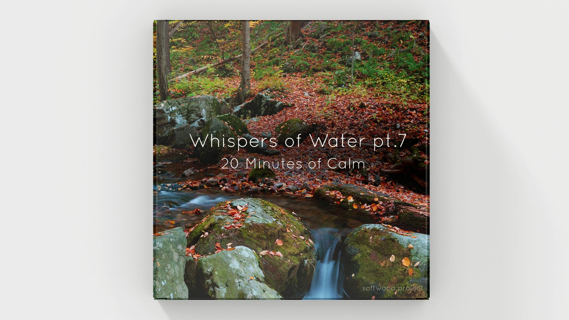 Gentle flowing natural water in a peaceful environment representing a 20-minute calming soundscape for relaxation, focus, and mental clarity