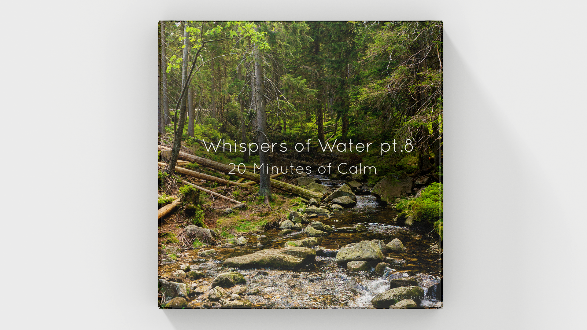 Gentle flowing natural water in a peaceful environment representing a 20-minute calming soundscape for relaxation, focus, and mental clarity