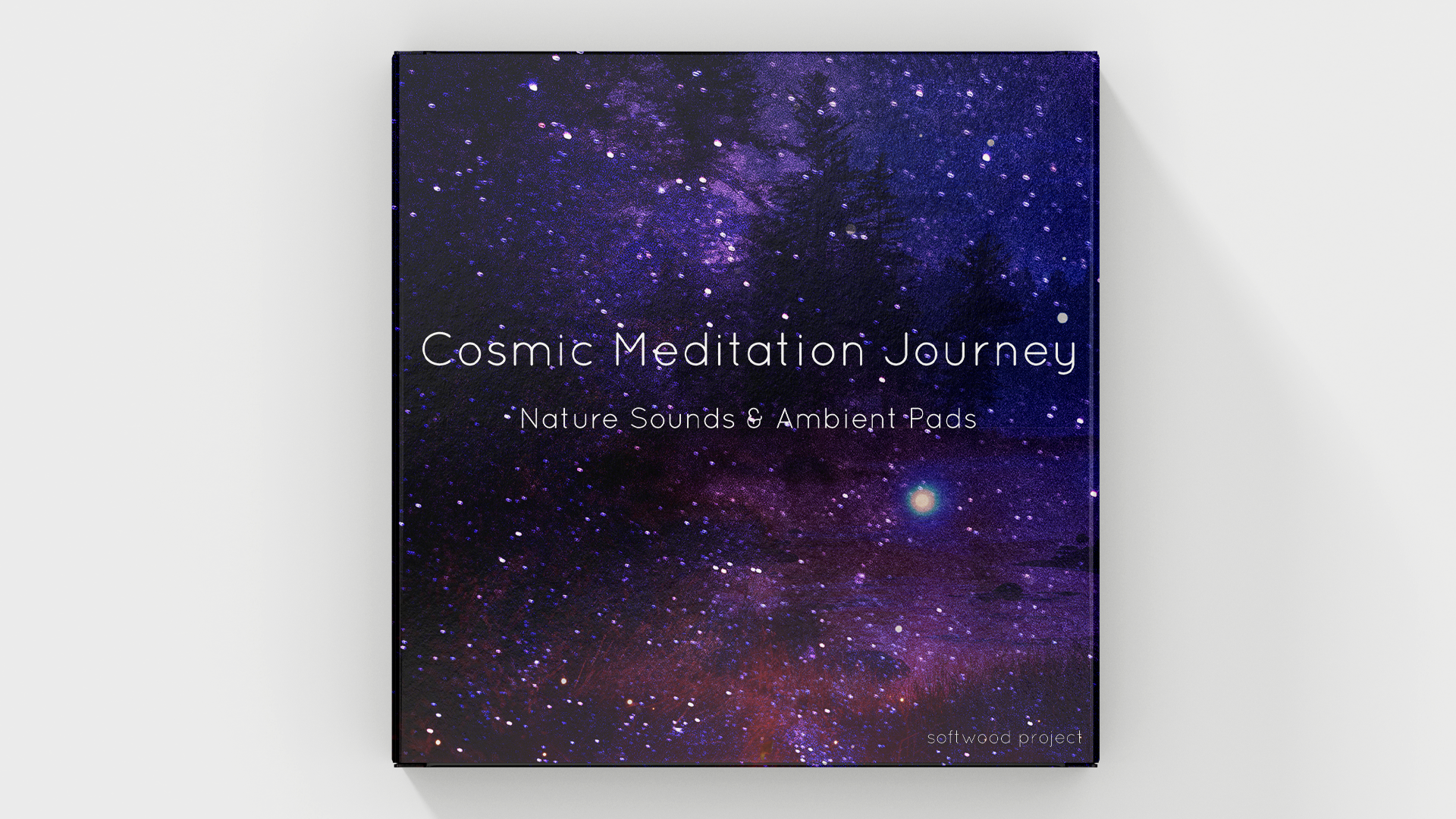 Peaceful nature scene with soft ambient tones and singing bowls representing a calming meditation soundscape for relaxation and inner peace