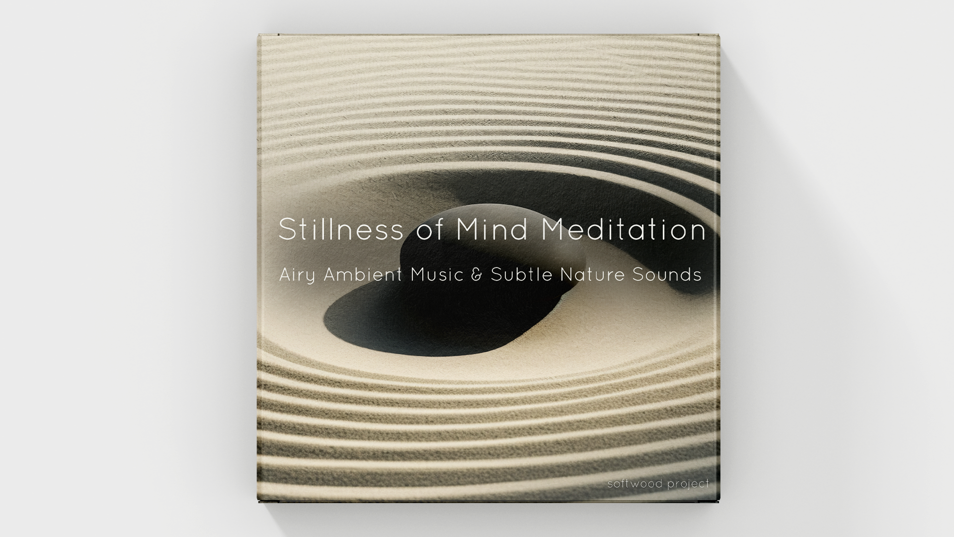 Soft airy ambient scene with subtle nature elements representing a calm meditation soundscape for inner peace and mental clarity